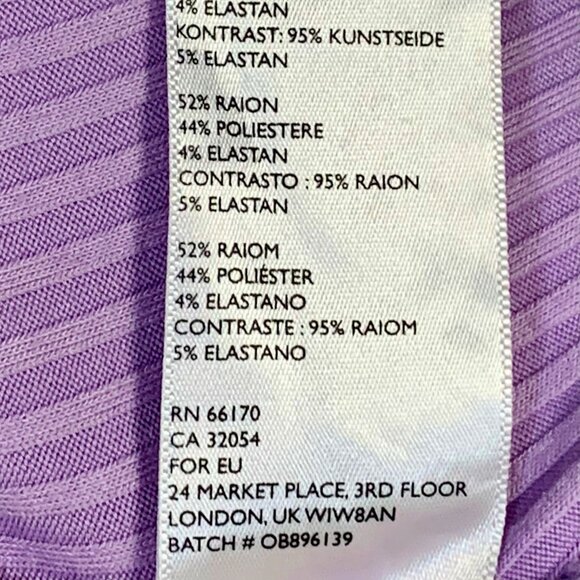 Urban Outfitters Lilac Ribbed  Skater Dress Fluted Bell 3/4 Sleeve Fit & Flare - Picture 11 of 11